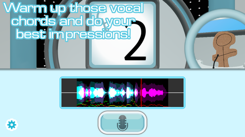 The Choicer Voicer recording screen showing a voice waveform and microphone control